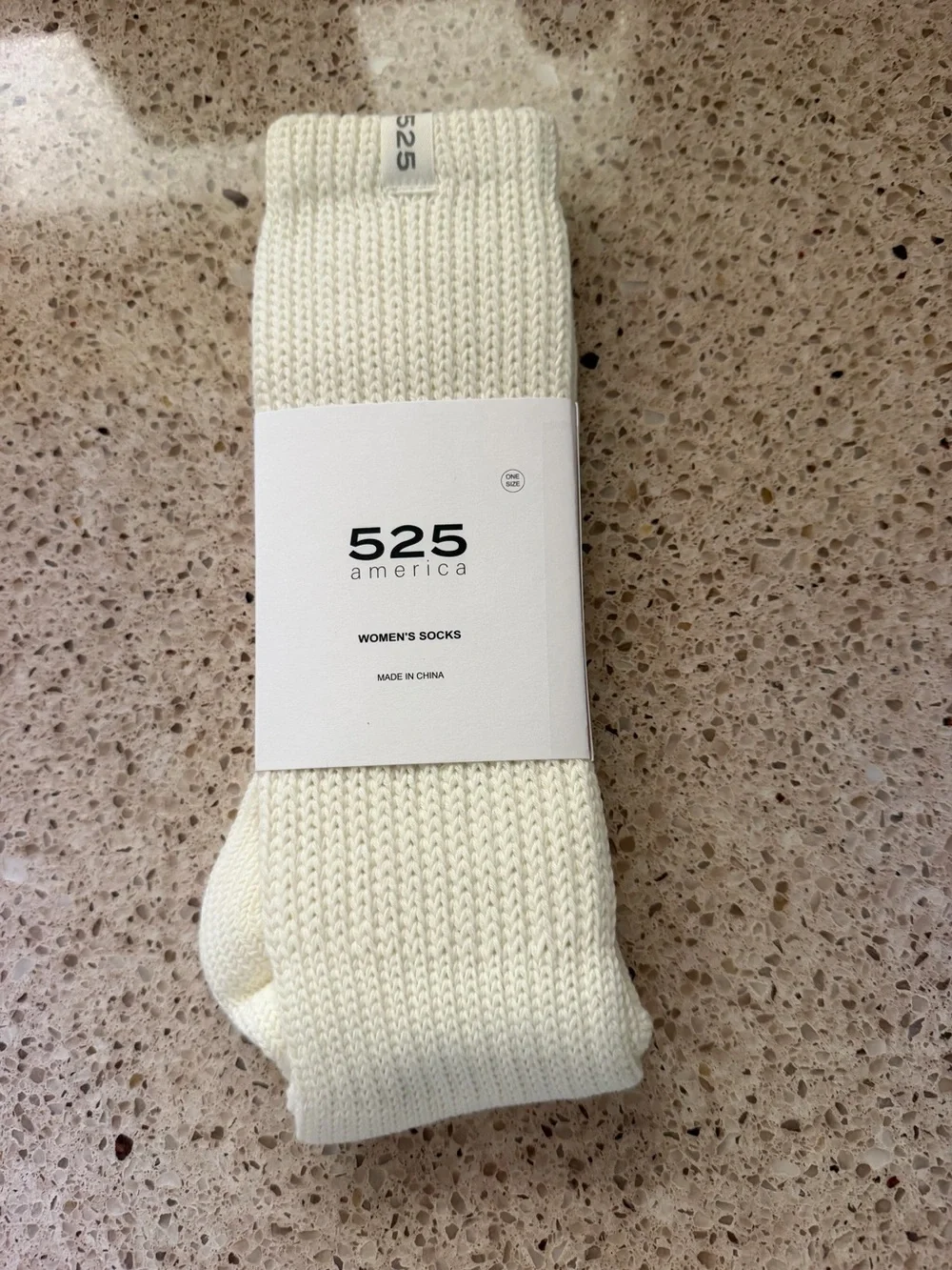 NWT 525 America Cotton Rib Knit Crew Socks in White
